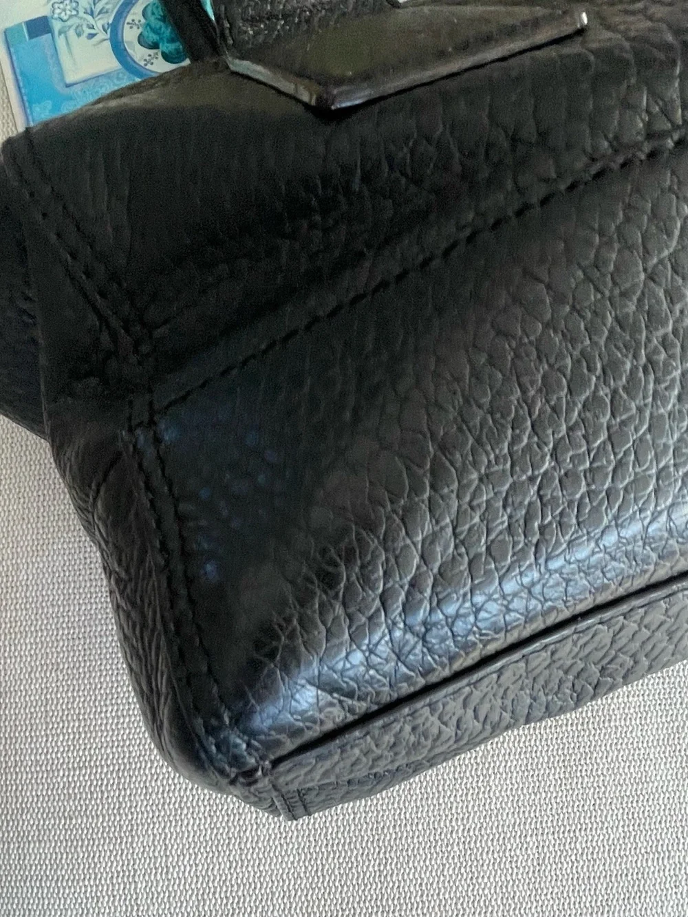 Kate Spade Black Pebbled Leather Southport Avenue Oden Tote Handbag Bag